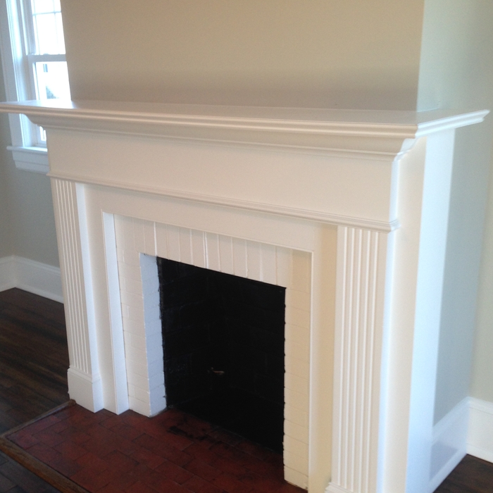 Custom built fireplace mantle surround