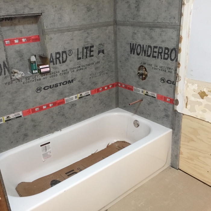 Tile Backer Prior to Waterproofing