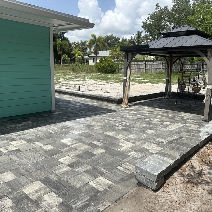 Patio and paver wall