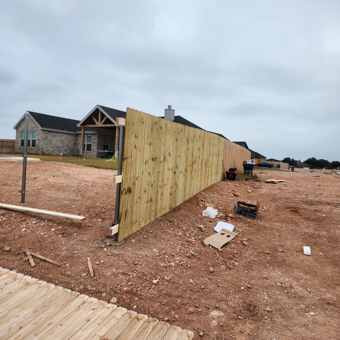 First section of fence installed
