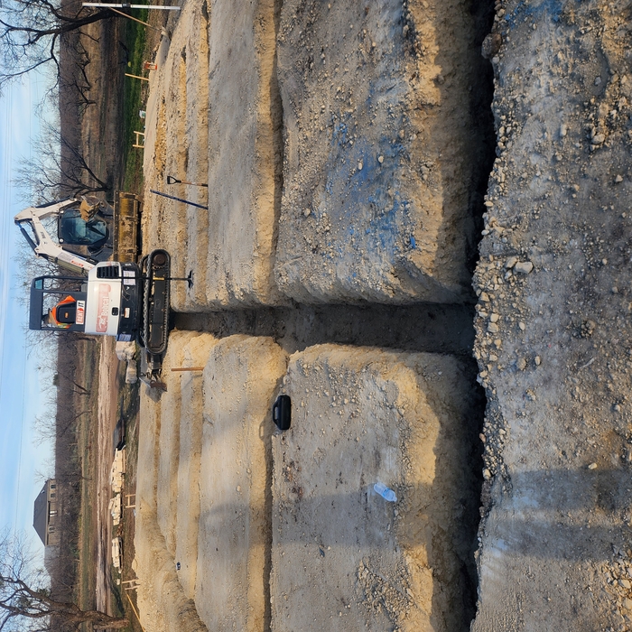 Digging footings for pool house