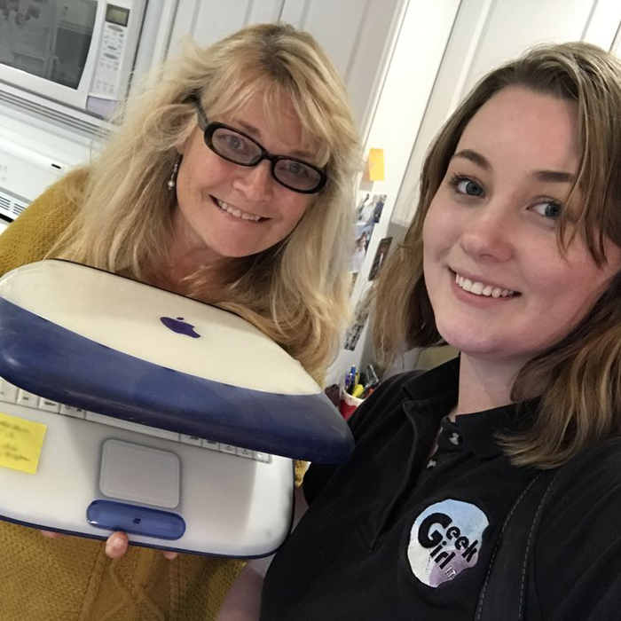 Client and Eve with an Older Macbook