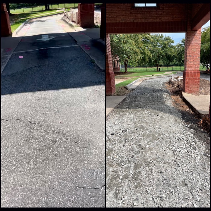 Asphalt and concrete curb removal