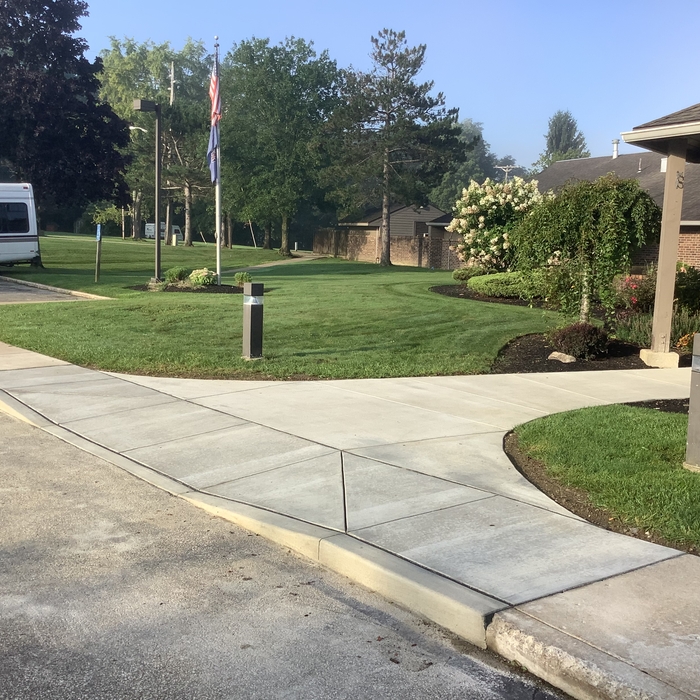 Lead walk and sidewalk