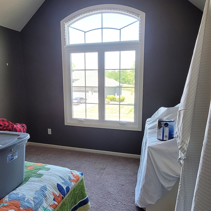 Wall repair completed and painted