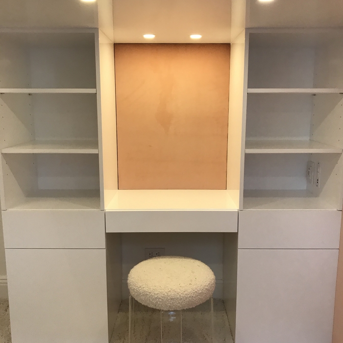 Under bed storage and sitting area