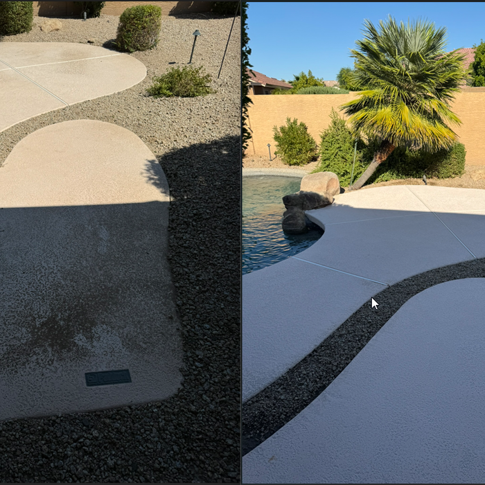 Before and after back patio