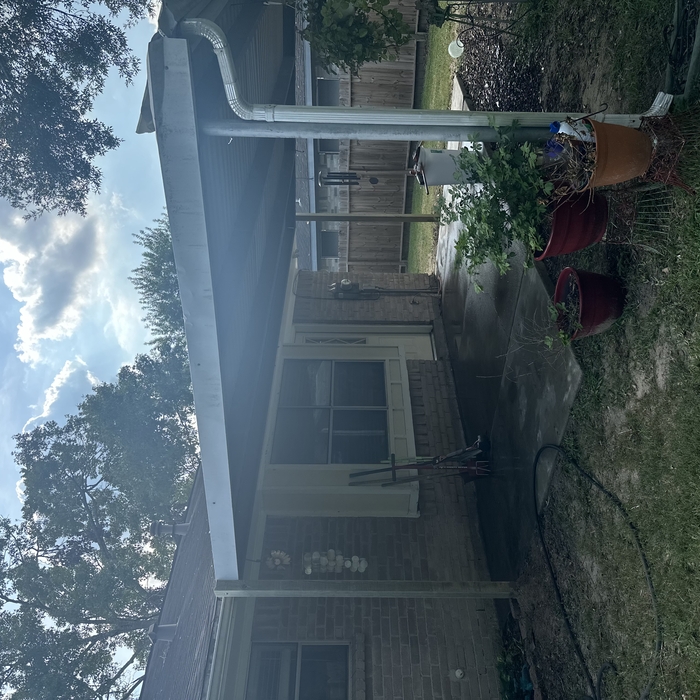 awning back in place