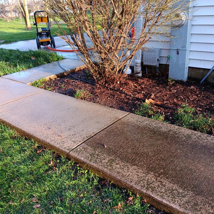 Power washed concrete