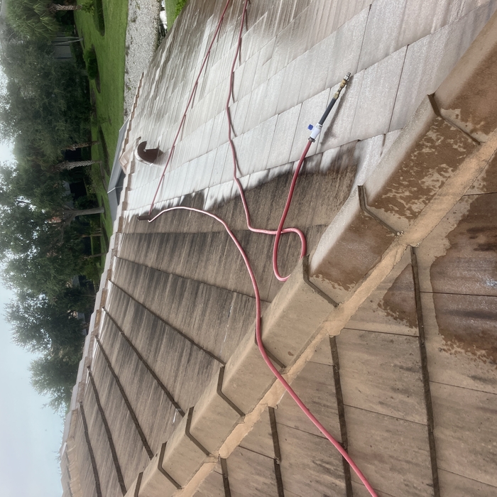 Roof Cleaning in progress