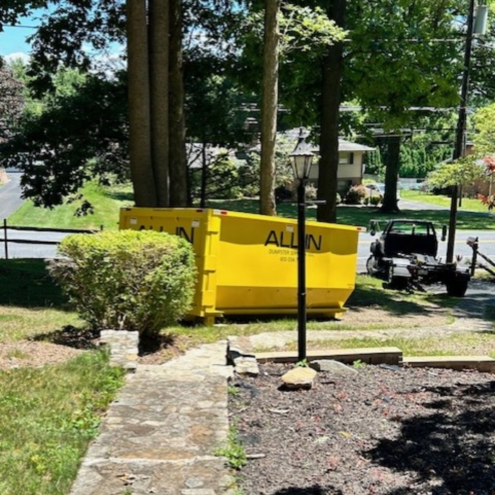 20 yd dumpster, unique drop