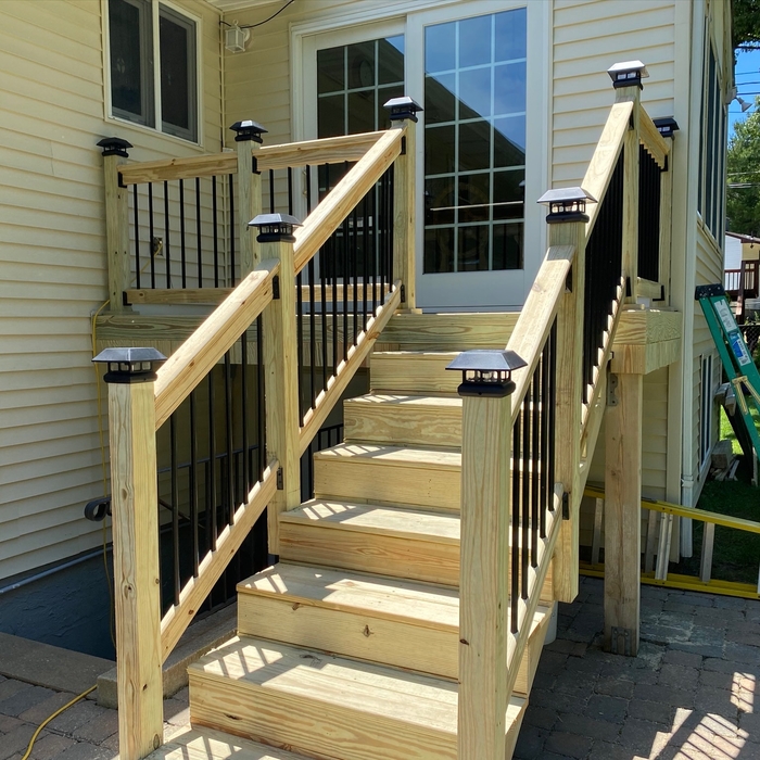 Beautiful Wood Steps, Custom Railing