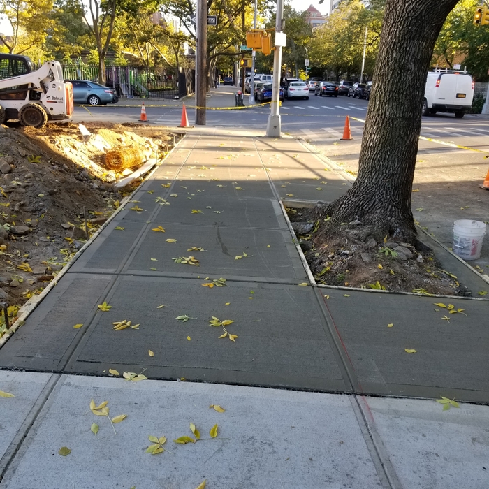 Concrete sidewalk
