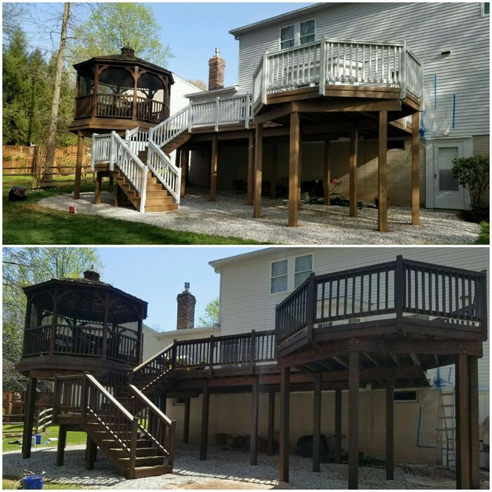 Deck washed &amp; stained
