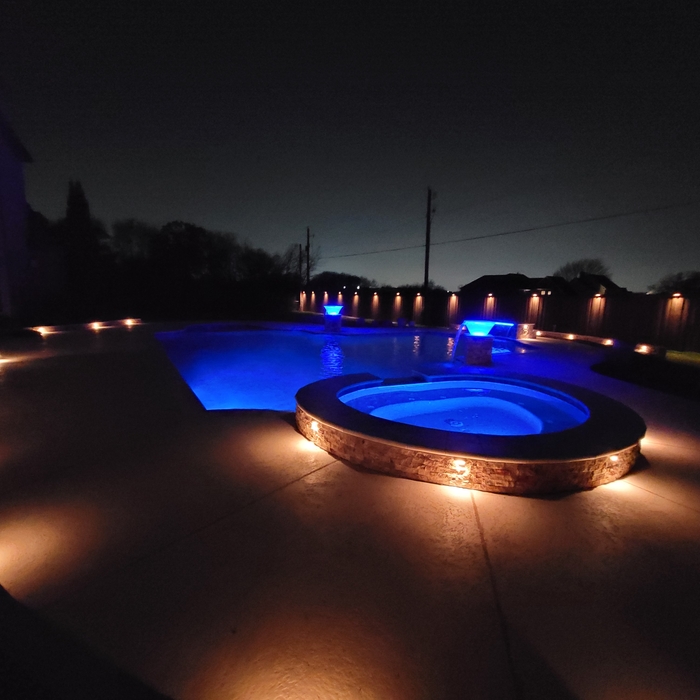 Night view of Landscape and pool lighting