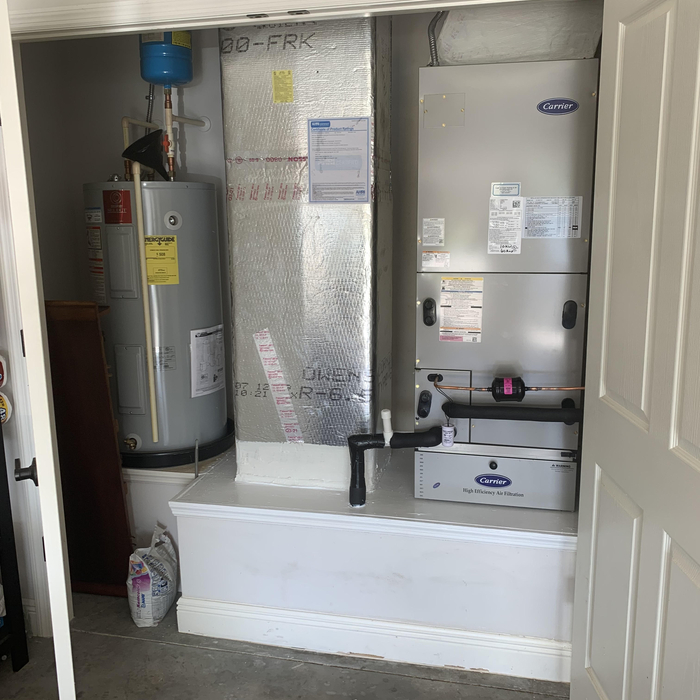 Carrier AH installed in a Garage with Media Filter