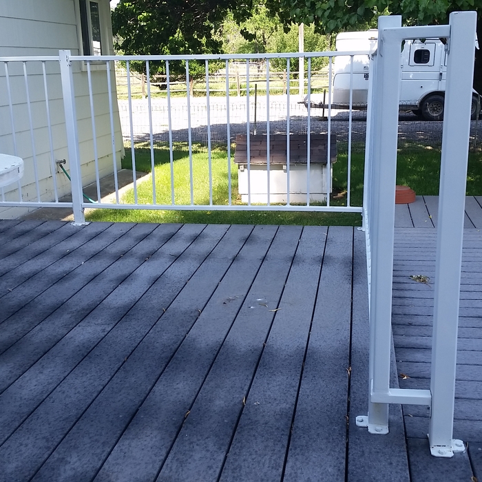 Deck, wheelchair ramp and installed door.