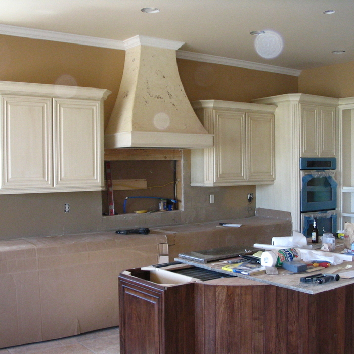 Hood in plaster And Custom Island Build