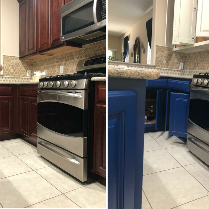 Blue cabinets