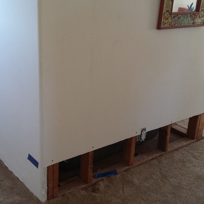 Water damage cut out drywall