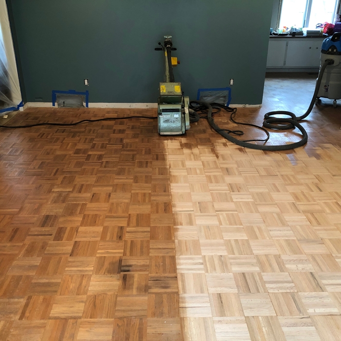 Parquet floor refinish