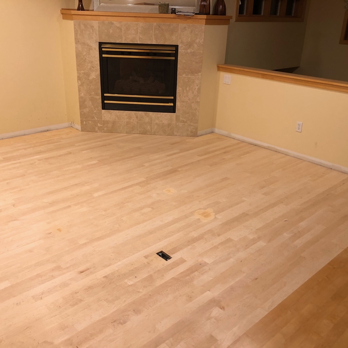 Installed Matching Maple Flooring