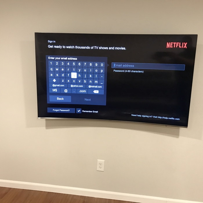 65&quot; Curved TV Mounted with No Wires