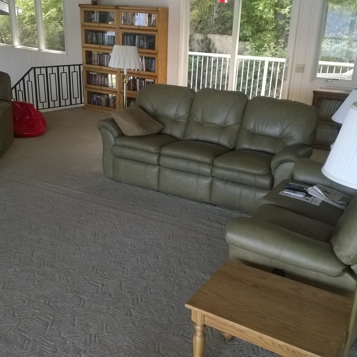 Living room old berber carpet
