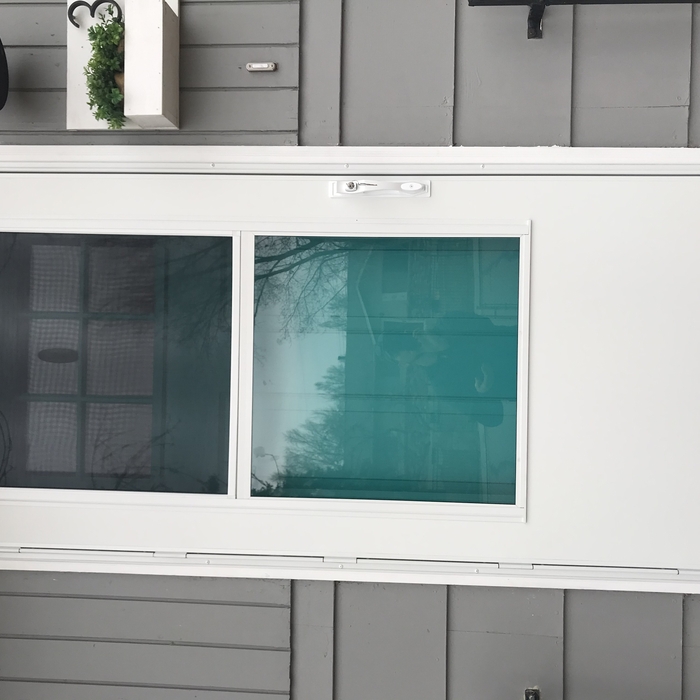 Entry door with storm door.