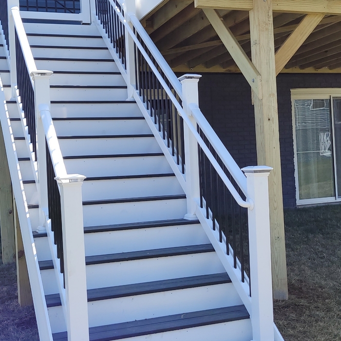 Composite Deck with PVC Rails