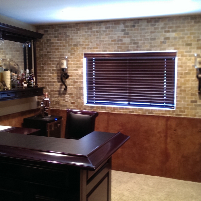 Basement with concrete wainscoting