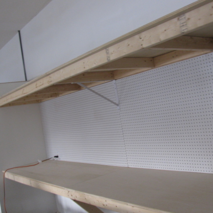 shelfing with peg board