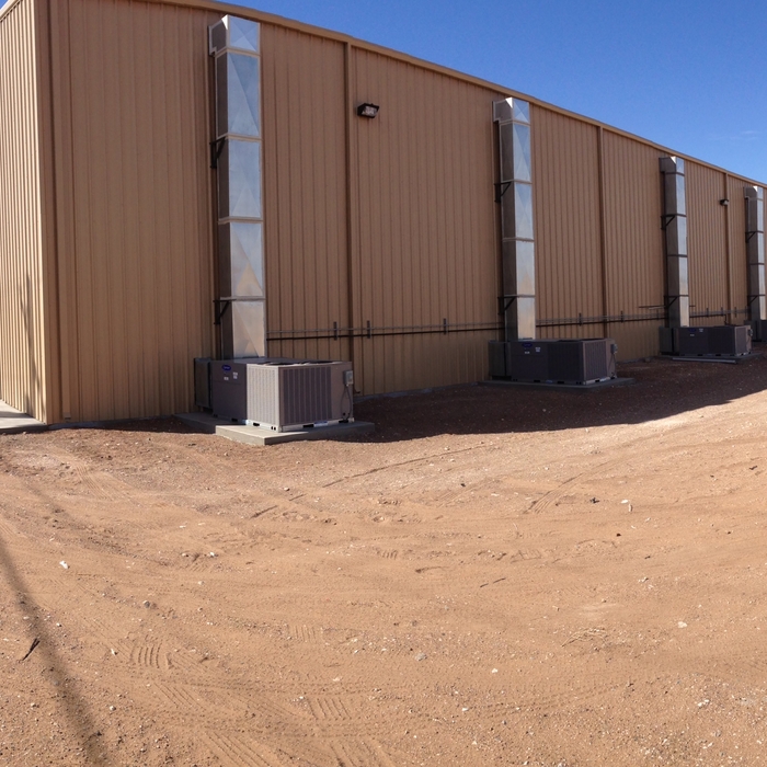 Package units set outdoors
