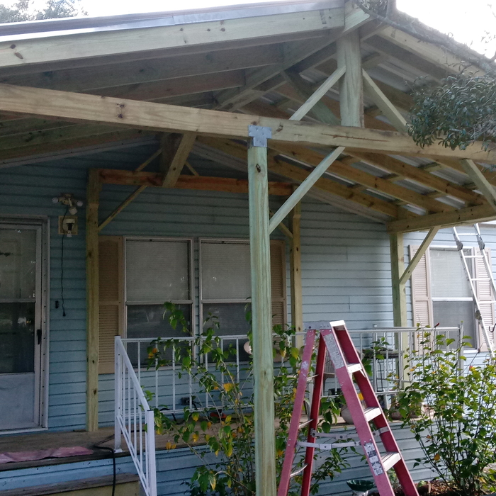 Pole barn awning