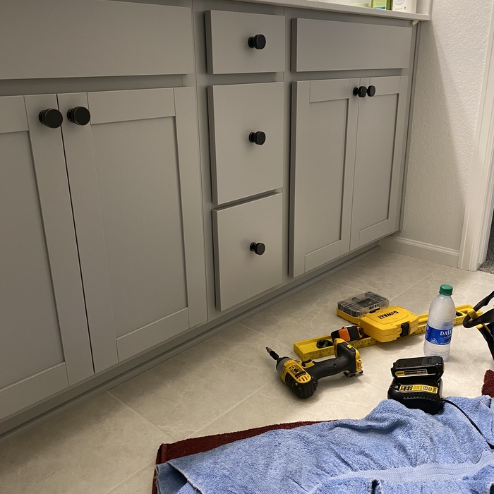 bathroom hardware install