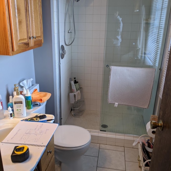 shower replacement/before
