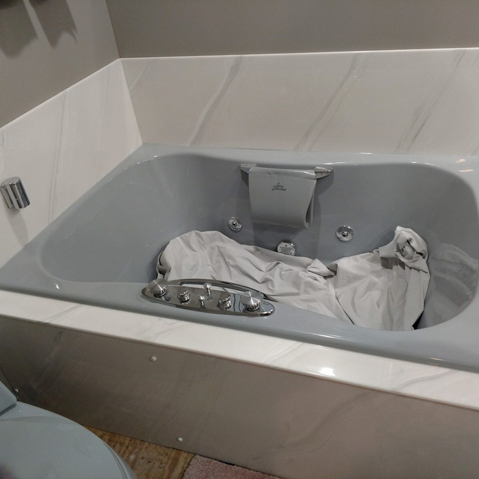 tub skirting and backsplash