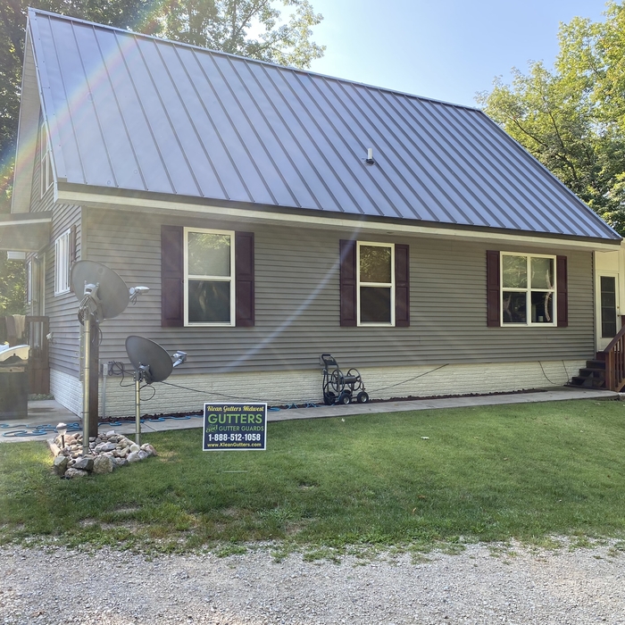 Before Seamless Gutters andKlean Gutter Leaf Guard