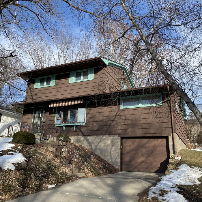 Stained siding
