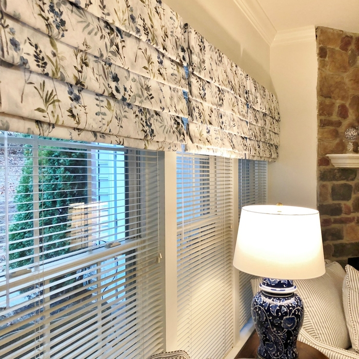 Family Room - Custom Roman Shades