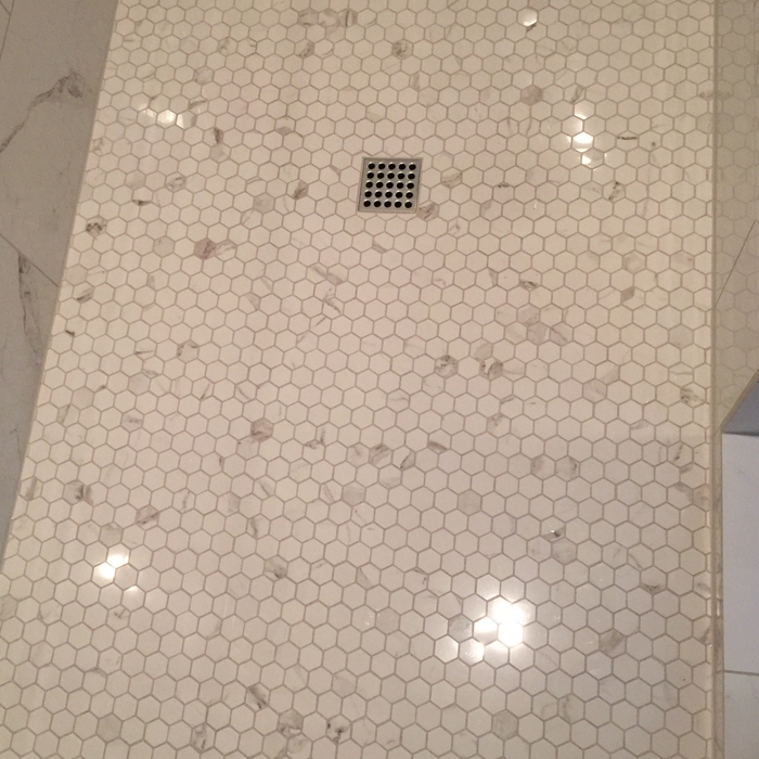 Hex shower pan