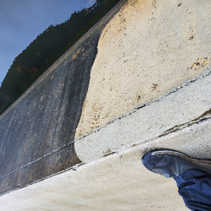 Clean vs Dirty contrast on a Seawall