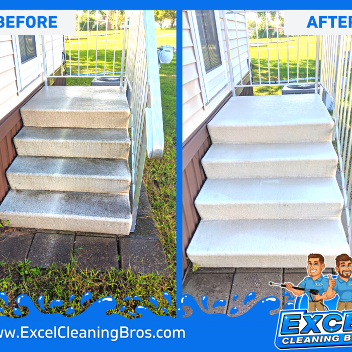 Amazing difference on these cement steps!