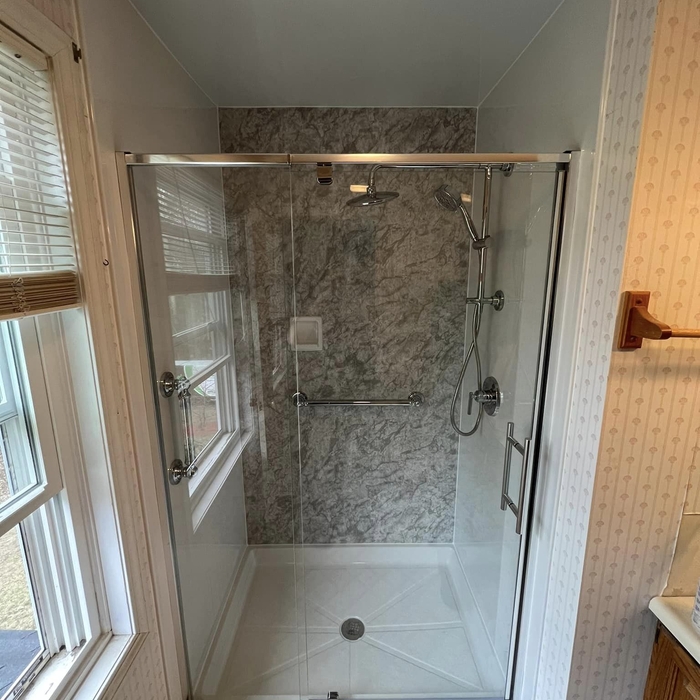 Shower Remodel - White and Arctic Ice