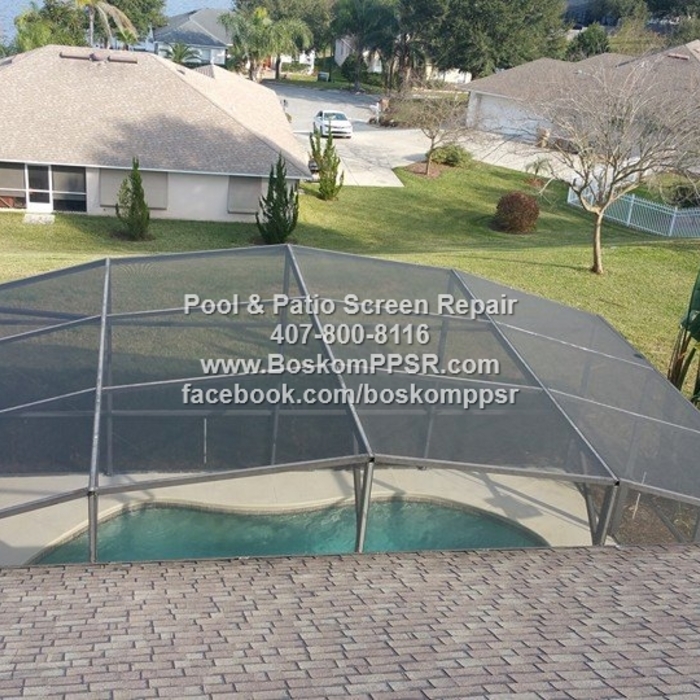 Pool enclosure re-screen