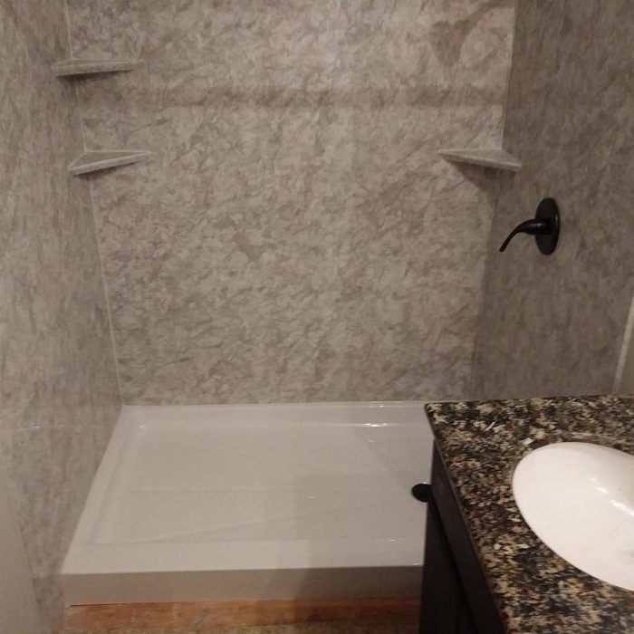 shelves and wall surround