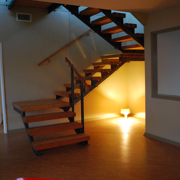Custom built stair treads and installed