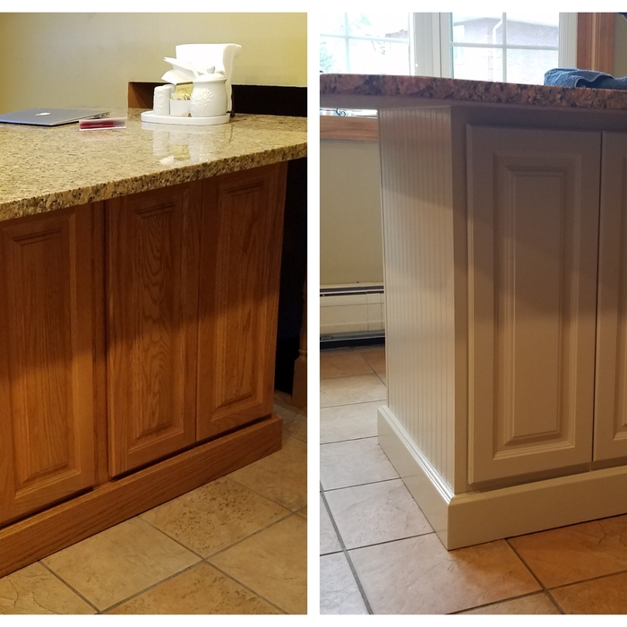 Painted Kitchen Cabinets before and after