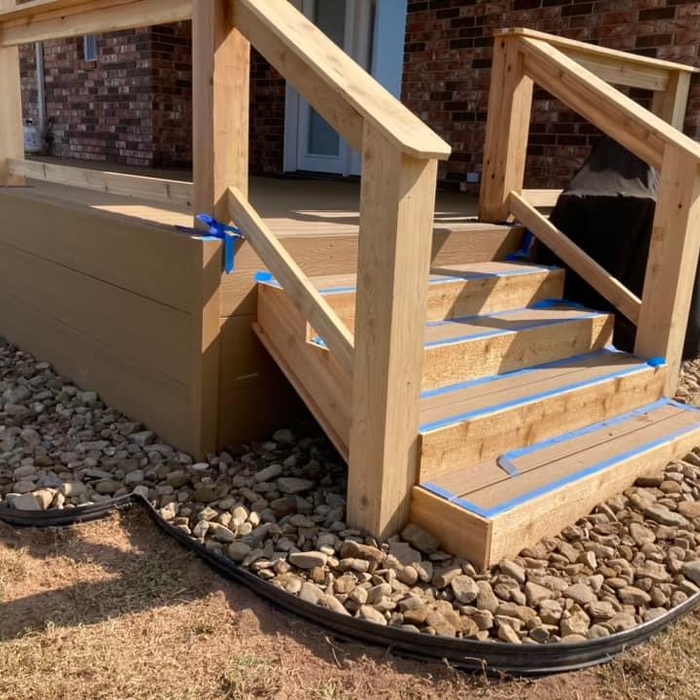 Landscape around porch
