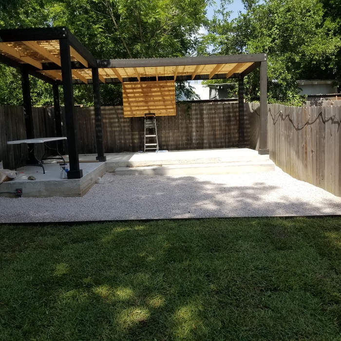 Crushed limestone and 10 gauge metal edging